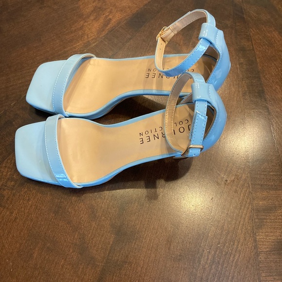 NWT  Something Blue Open square toe high heel with ankle strap size 7 1/2 - Picture 4 of 11